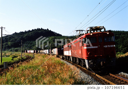 2002年 旧東北本線を走るED75126重連コンテナ貨物列車 2002年 旧東北本線を走るED75126重連コンテナ貨物列車 107196651