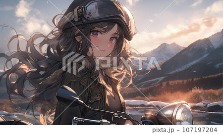 ［AI生成画像］バイクと少女1 107197204