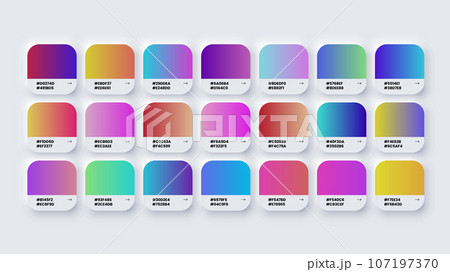 Color Palette, Gradient Colour Swatches in RGB, HEX Colors, Paint Palette, Bright Colours in HEX Codes Catalog, Colorful Tones Color Palette, Gradient Colour Swatches in RGB, HEX Colors, Paint Palette, Bright Colours in HEX Codes Catalog, Colorful Tones 107197370