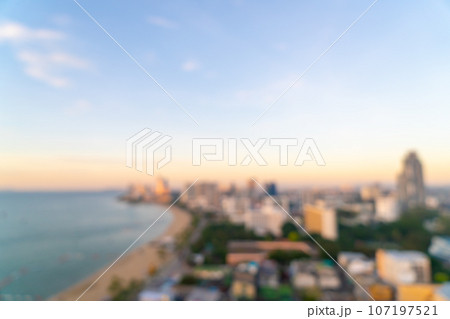 abstract blur Pattaya city skyline view in Thailand abstract blur Pattaya city skyline view in Thailand 107197521