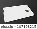Green plastic bank card on a gray background. Mockup. Plastic card with chip. 107198215