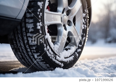 Winter traveling by car. Winter traveling by car. 107199026
