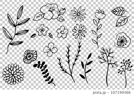 簡單手繪植物花卉插畫集(線描) 簡單手繪植物花卉插畫集(線描) 107199366