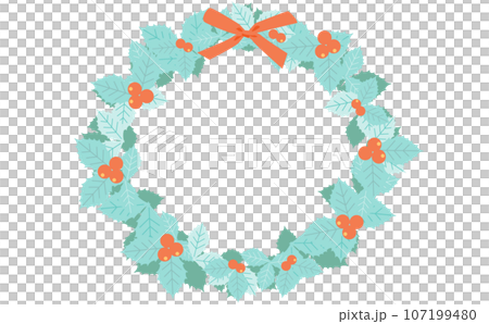 Christmas wreath vector illustration round frame 107199480