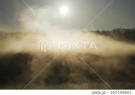 朝日を受けて輝く気嵐 朝日を受けて輝く気嵐 107199601