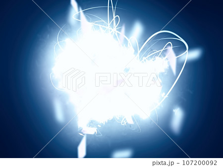 青色に光輝く抽象的な煙の渦のイラスト素材 [107200092] - PIXTA