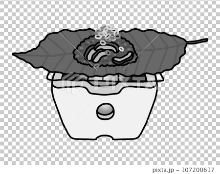 朴葉みそ・郷土料理・岐阜県・モノクロ 107200617