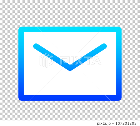 青いグラデーションのメールアイコン 107201205