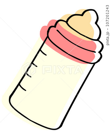 哺乳瓶に入ったミルクのイラスト素材 哺乳瓶に入ったミルクのイラスト素材 107201243