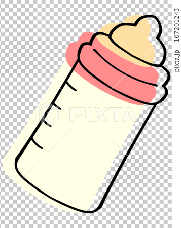 哺乳瓶に入ったミルクのイラスト素材 哺乳瓶に入ったミルクのイラスト素材 107201243