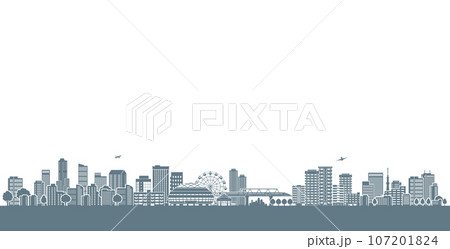 街並みを影で表現したベクターイラスト 107201824