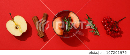 Concept of delicious hot drink - tea, berry - fruit tea Concept of delicious hot drink - tea, berry - fruit tea 107201976