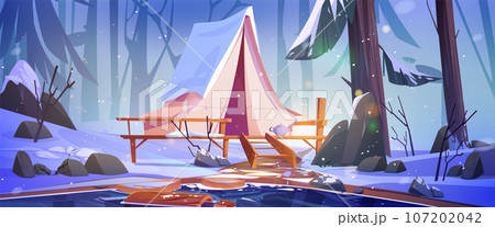 Winter camping and outdoor recreation. Winter camping and outdoor recreation. 107202042