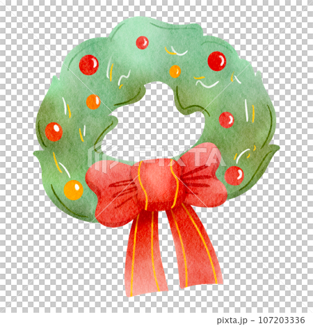 Watercolor Christmas Wreath Watercolor Christmas Wreath 107203336