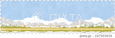 雪域城市景觀和冬季山脈背景材料水平位置 雪域城市景觀和冬季山脈背景材料水平位置 107203816