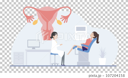 若い女性も子宮がん検診を恥ずかしがらずに受けよう！のイラスト素材 107204158