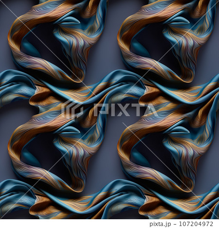 柄物シルクスカーフのシームレス背景素材　AI画像 107204972