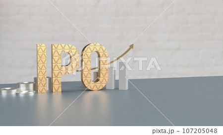 The gold ipo on table for Business concept 3d rendering 107205048