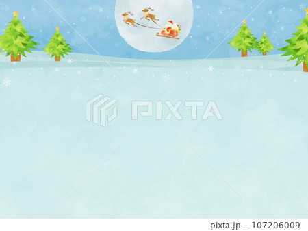 可愛いクリスマスの風景イラスト 107206009