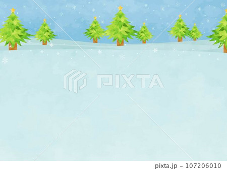 もみの木と雪景色 107206010