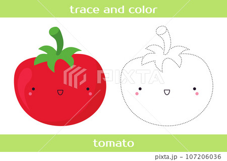 Educational worksheet Trace and color. Educational worksheet Trace and color. 107206036