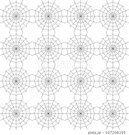 Symmetrical Spider Web Seamless Pattern. Modern...のイラスト素材 [107206195 ...