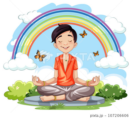Man meditate at the park 107206606