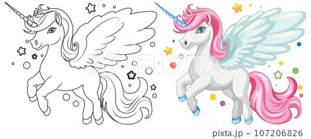 how to draw a cute unicorn with wings