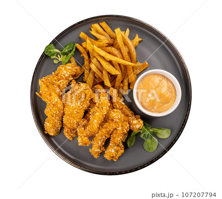 Breaded chicken breast strips Breaded chicken breast strips 107207794