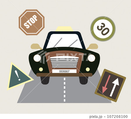 電気自動車のエンジン始動のイラスト 電気自動車のエンジン始動のイラスト 107208100