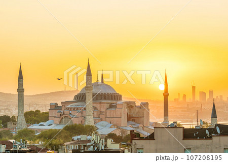 Beautiful view on Hagia Sophia in Istanbul in Turkey Beautiful view on Hagia Sophia in Istanbul in Turkey 107208195