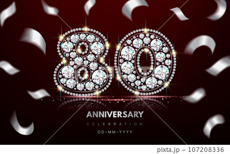 Birthday numbers anniversary 80 107208336