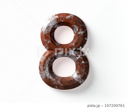 Digit made of rusty metal Digit made of rusty metal 107209761
