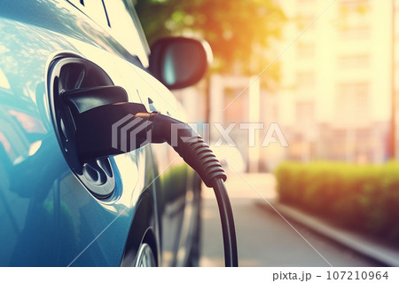 EV車・電気自動車の充電イメージ EV車・電気自動車の充電イメージ 107210964