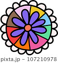 Colourful hand draw flower  107210978