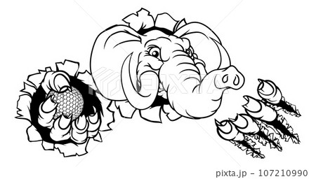 Elephant Golf Ball Sports Animal Mascot Elephant Golf Ball Sports Animal Mascot 107210990