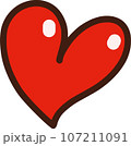 red heart on white background 107211091