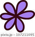 Hand draw purple flower  107211095