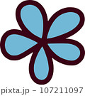Hand draw blue flower  107211097