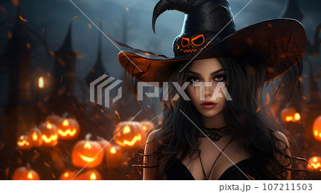 ハロウィンの魔女 _ generative AI 107211503