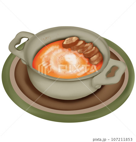 A cup of iced tea with bread   107211853