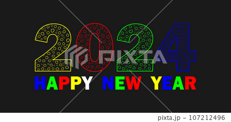2024 Happy new year greeting card 2024 Happy new year greeting card 107212496