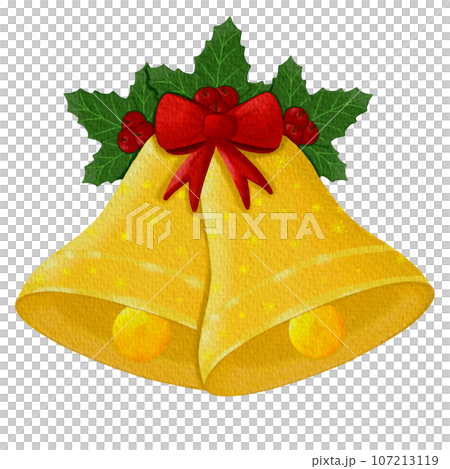 Christmas bells with red bow clipart Christmas bells with red bow clipart 107213119