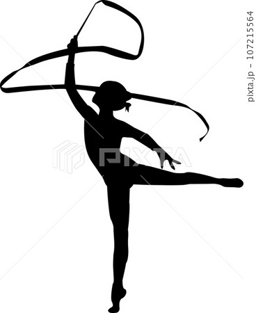 rhythmic gymnastics silhouette - (ribbon) - vector - Stock Illustration  [107215564] - PIXTA