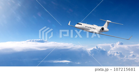 White airplane flying 107215681