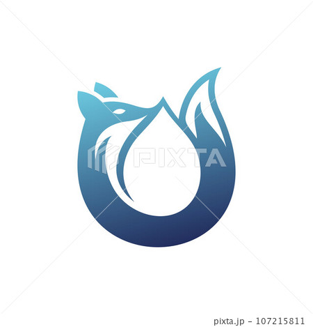 Animal fox drop water modern logo 107215811