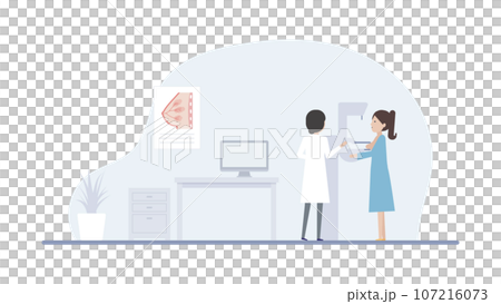 Young women should not be embarrassed to undergo breast cancer screening! illustration material 107216073
