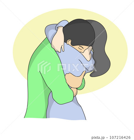 closeup love couple hugging illustration vector hand drawn isolated on white background closeup love couple hugging illustration vector hand drawn isolated on white background 107216426