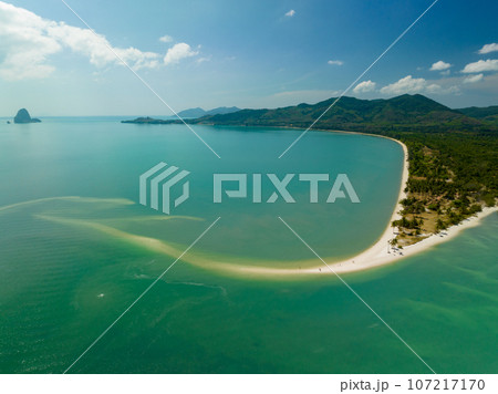 Aerial view nature view of the beautiful sandy beach of Laem Had off Koh yao yai island,Amazing beach travel destination in Phang-nga province Thailand Aerial view nature view of the beautiful sandy beach of Laem Had off Koh yao yai island,Amazing beach travel destination in Phang-nga province Thailand 107217170