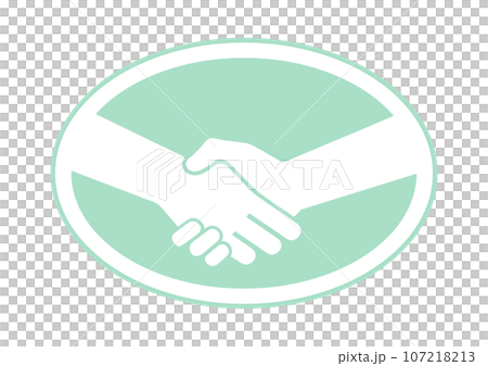 握手標記時尚柔和的綠色握手插畫人們牽手圖示素材 握手標記時尚柔和的綠色握手插畫人們牽手圖示素材 107218213